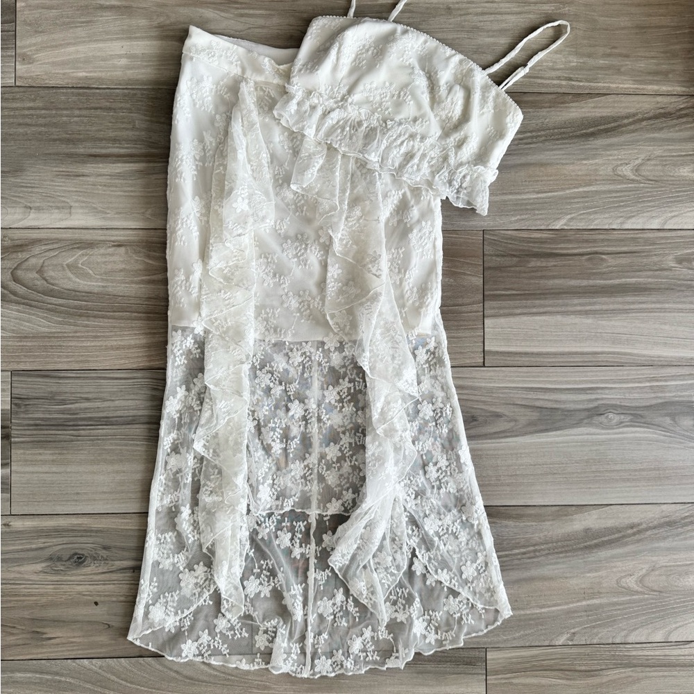 NBD White Floral Skirt Set